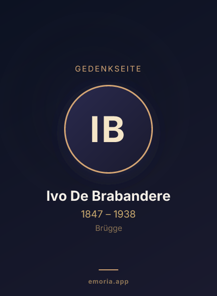 Gedenkportrait von Ivo De Brabandere