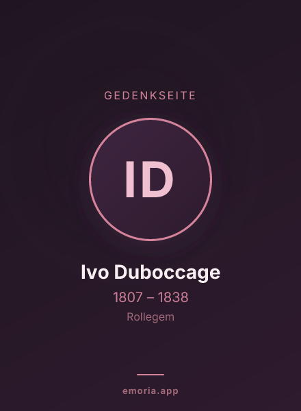 Gedenkportrait von Ivo Duboccage
