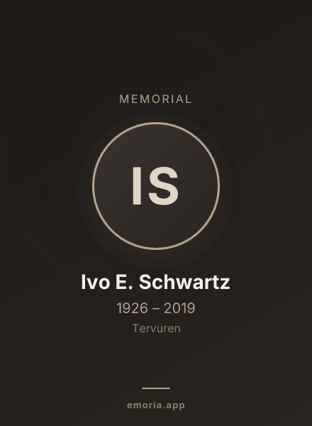 Memorial portrait of Ivo E. Schwartz