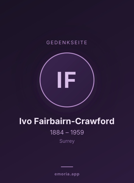 Gedenkportrait von Ivo Fairbairn-Crawford