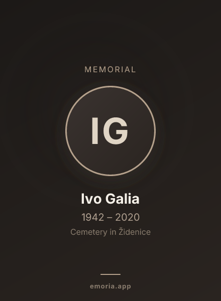 Memorial portrait of Ivo Galia