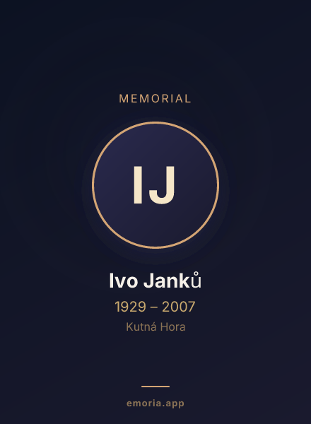 Memorial portrait of Ivo Janků