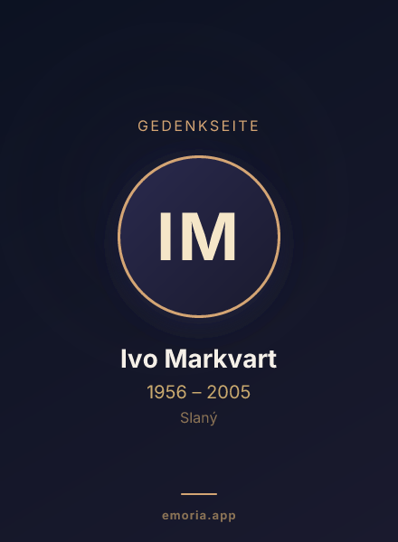 Gedenkportrait von Ivo Markvart