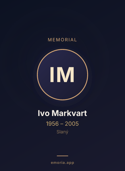 Memorial portrait of Ivo Markvart
