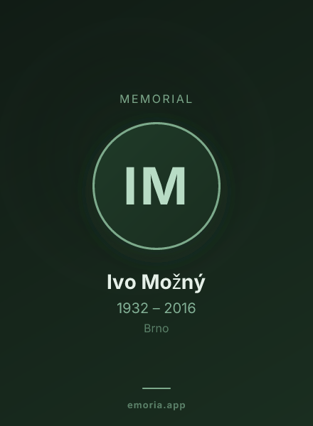 Memorial portrait of Ivo Možný
