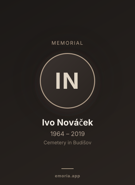Memorial portrait of Ivo Nováček
