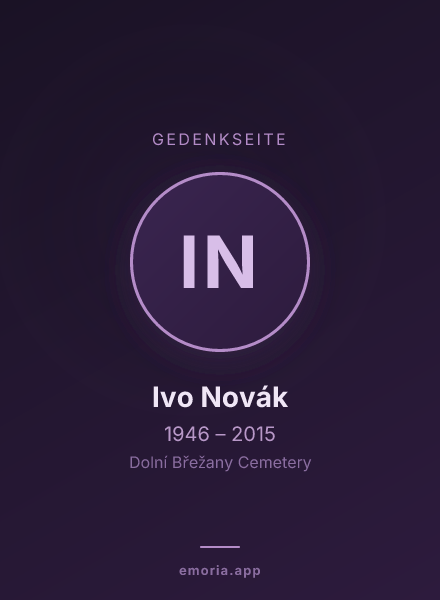 Gedenkportrait von Ivo Novák