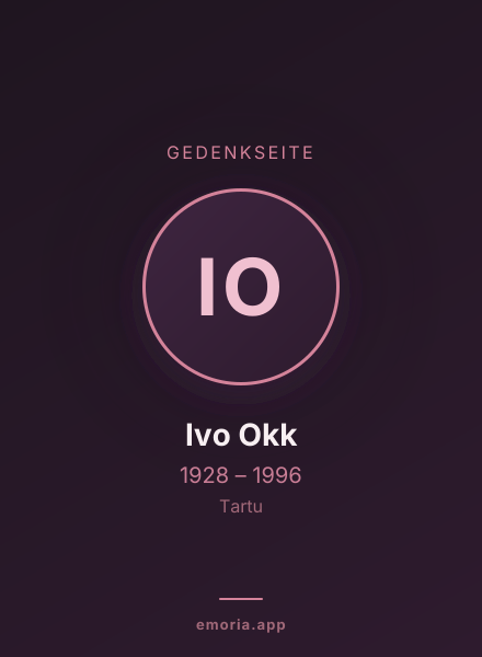 Gedenkportrait von Ivo Okk