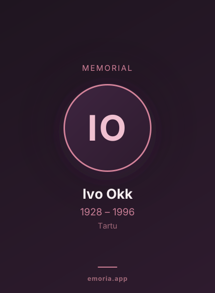 Memorial portrait of Ivo Okk