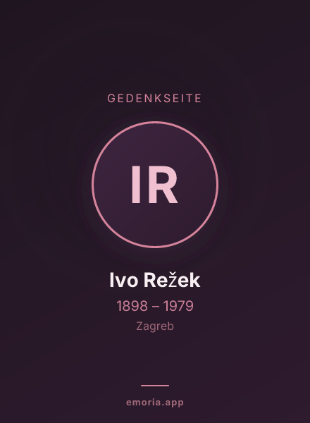 Gedenkportrait von Ivo Režek