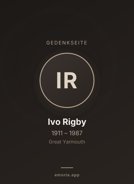 Gedenkportrait von Ivo Rigby