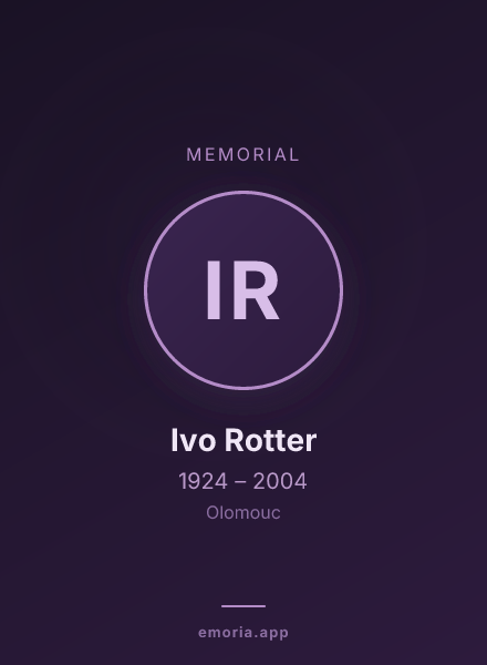 Memorial portrait of Ivo Rotter