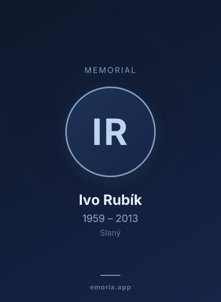 Memorial portrait of Ivo Rubík