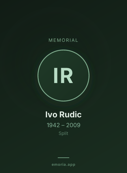 Memorial portrait of Ivo Rudic