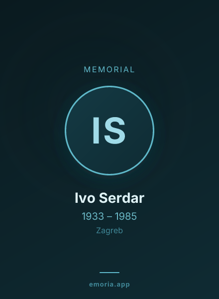 Memorial portrait of Ivo Serdar