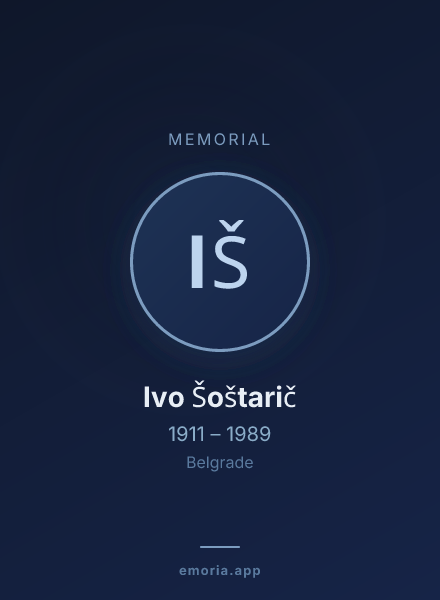 Memorial portrait of Ivo Šoštarič