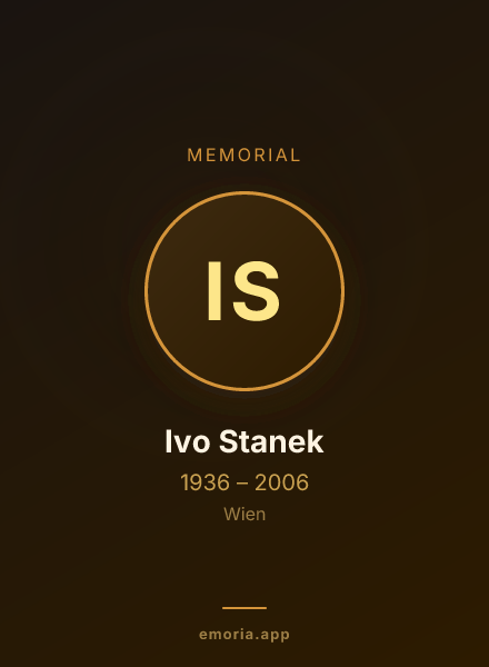 Memorial portrait of Ivo Stanek
