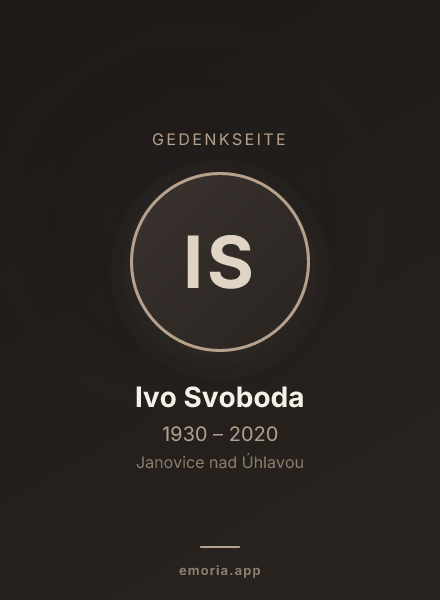 Gedenkportrait von Ivo Svoboda