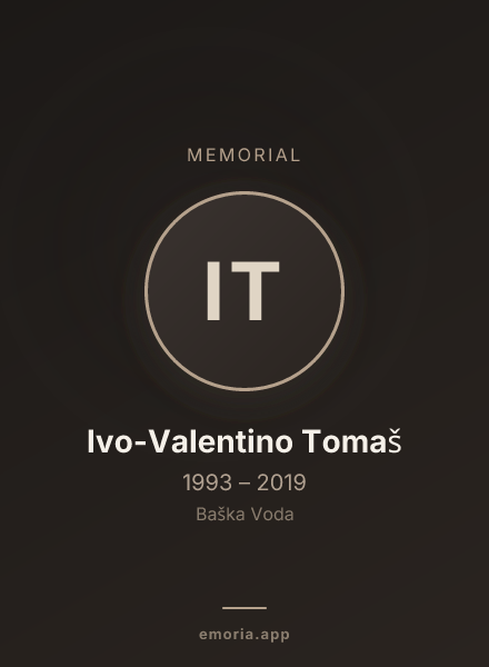 Memorial portrait of Ivo-Valentino Tomaš