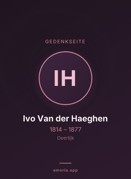 Gedenkportrait von Ivo Van der Haeghen