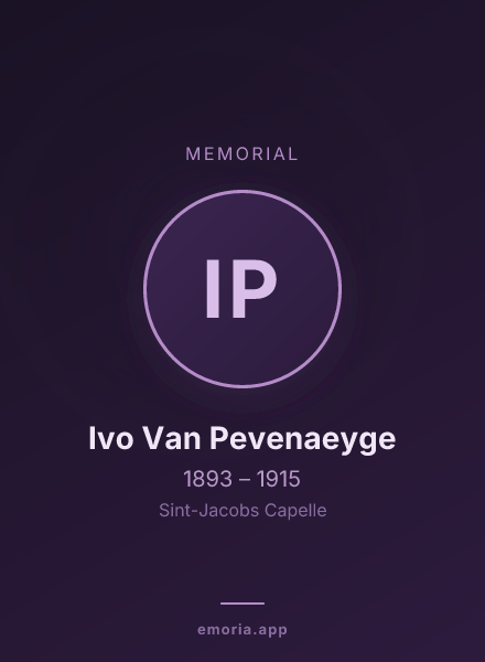 Memorial portrait of Ivo Van Pevenaeyge
