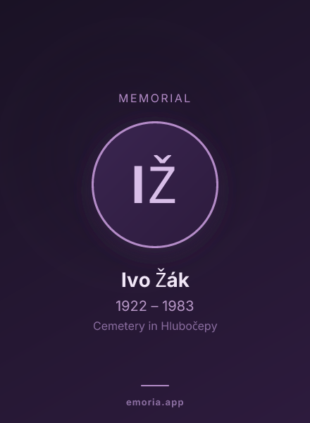 Memorial portrait of Ivo Žák