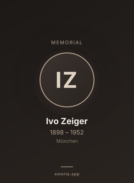 Memorial portrait of Ivo Zeiger