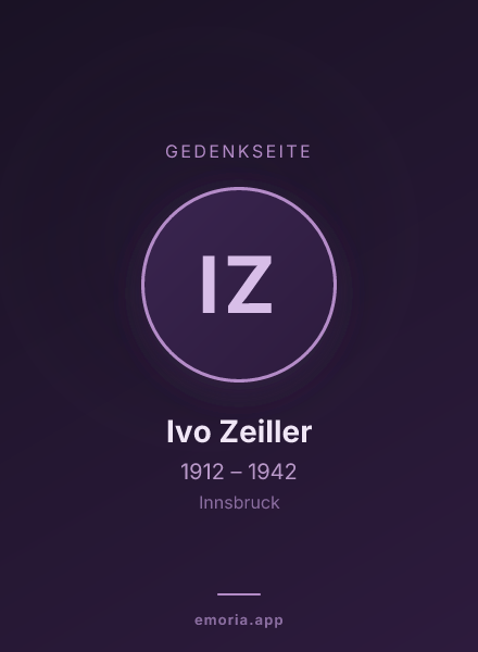 Gedenkportrait von Ivo Zeiller