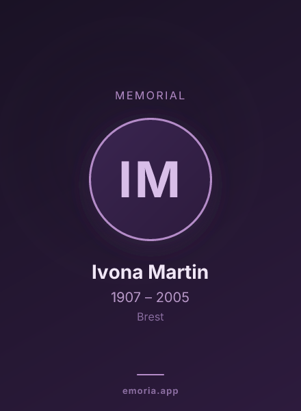 Memorial portrait of Ivona Martin