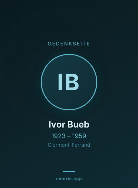 Gedenkportrait von Ivor Bueb