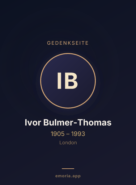 Gedenkportrait von Ivor Bulmer-Thomas