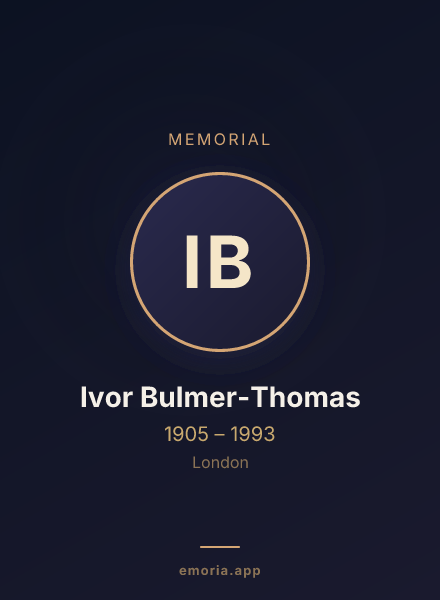 Memorial portrait of Ivor Bulmer-Thomas