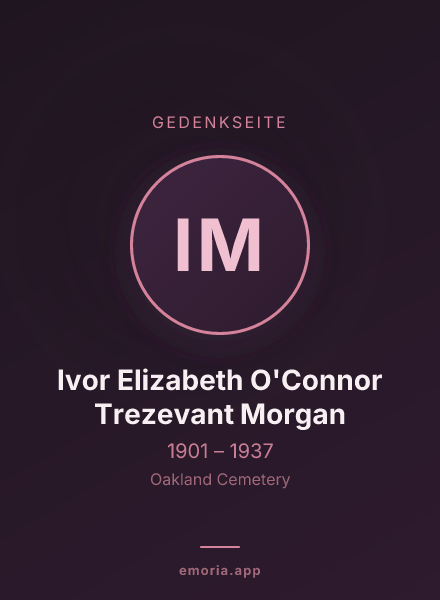 Gedenkportrait von Ivor Elizabeth O'Connor Trezevant Morgan