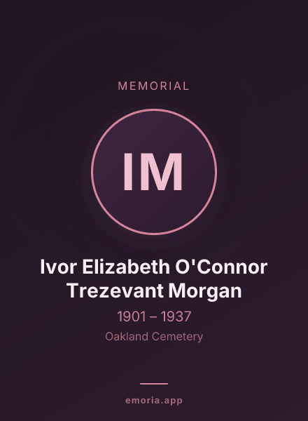 Memorial portrait of Ivor Elizabeth O'Connor Trezevant Morgan