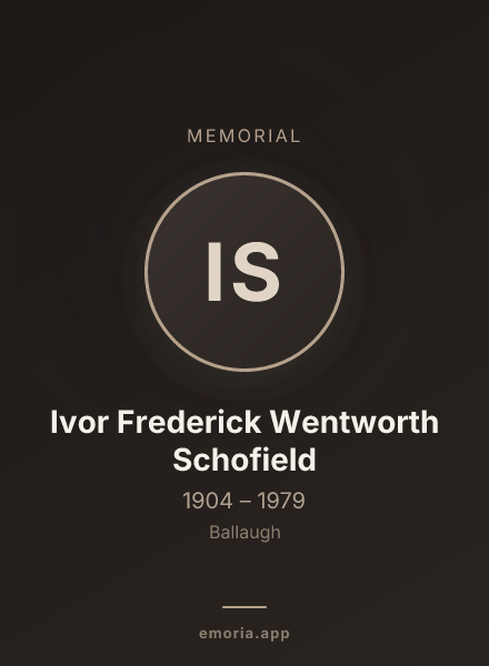 Memorial portrait of Ivor Frederick Wentworth Schofield