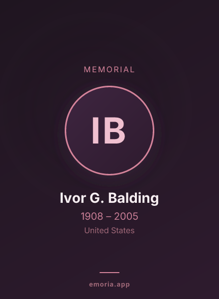 Memorial portrait of Ivor G. Balding