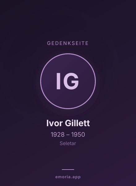 Gedenkportrait von Ivor Gillett