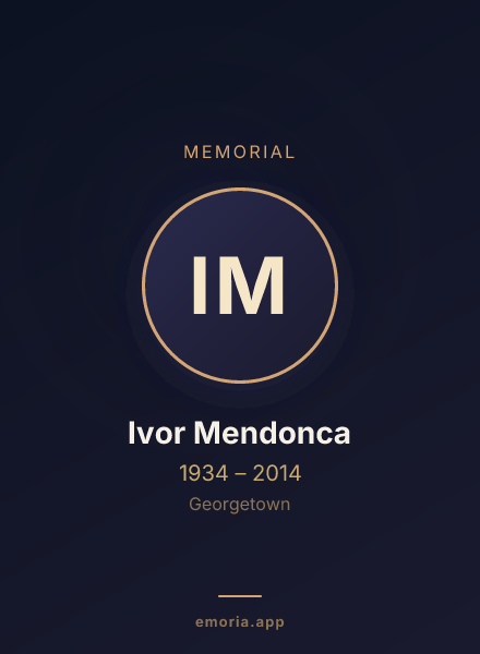 Memorial portrait of Ivor Mendonca