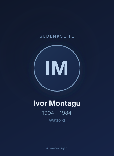 Gedenkportrait von Ivor Montagu
