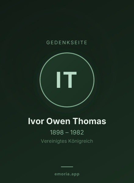 Gedenkportrait von Ivor Owen Thomas