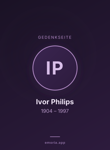 Gedenkportrait von Ivor Philips