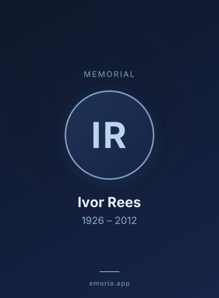 Memorial portrait of Ivor Rees