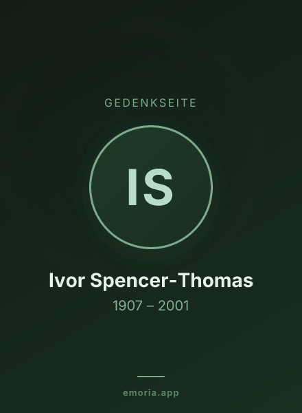 Gedenkportrait von Ivor Spencer-Thomas