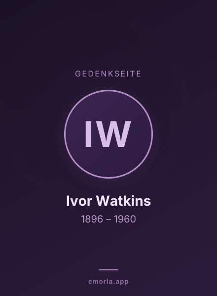 Gedenkportrait von Ivor Watkins