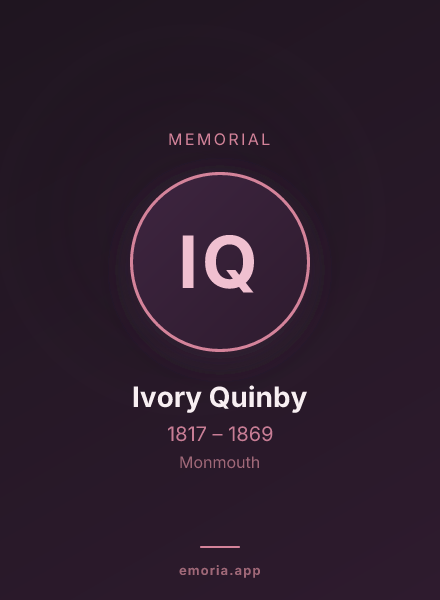 Memorial portrait of Ivory Quinby