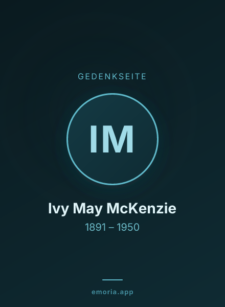 Gedenkportrait von Ivy May McKenzie