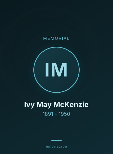 Memorial portrait of Ivy May McKenzie