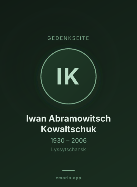 Gedenkportrait von Iwan Abramowitsch Kowaltschuk