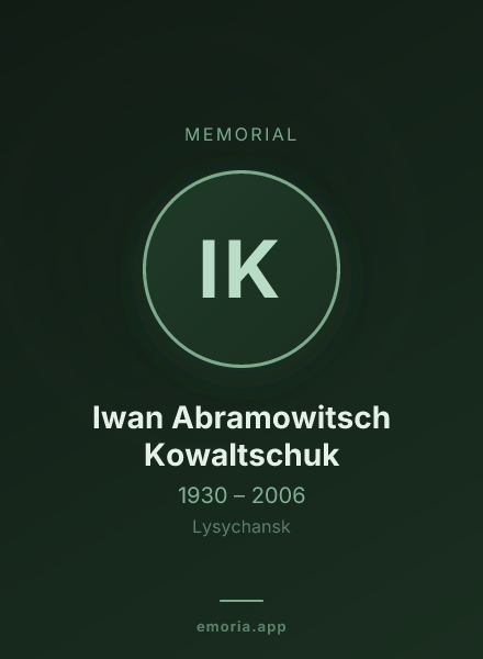 Memorial portrait of Iwan Abramowitsch Kowaltschuk