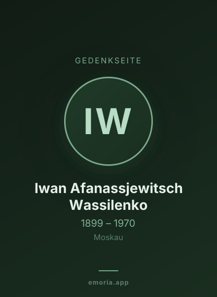 Gedenkportrait von Iwan Afanassjewitsch Wassilenko